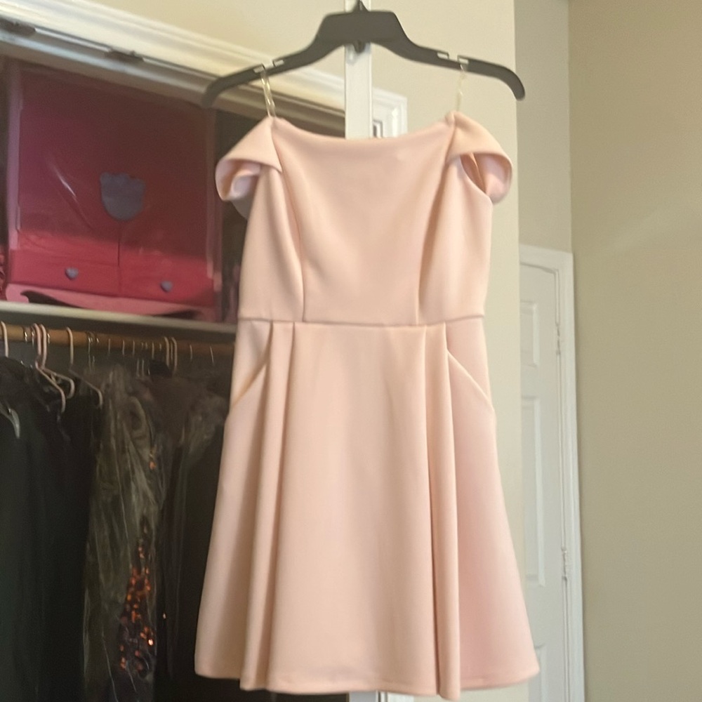 Teeze Me Pink Off-the-Shoulder A-Line Dress